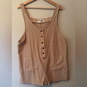 BUCKETLIST Beige Cotton Jumpsuit